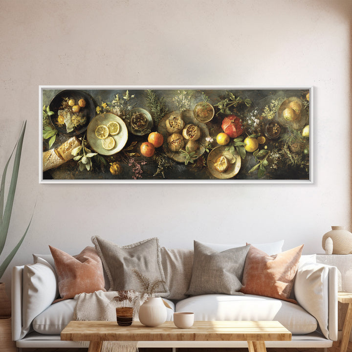 Blackboard Menu Feeling Without Readable Text Canvas Print, Restaurant Art, Bedroom Wall Art, Restaurant Decor, Bistro, RES-3x1-37