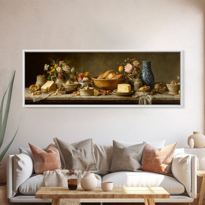 Classic Fruit Bowl Framed Canvas Print, Restaurant Art, Modern Decor, Restaurant Decor, Fine Art, Bistro, Poster, Wall Decor, RES-3x1-44