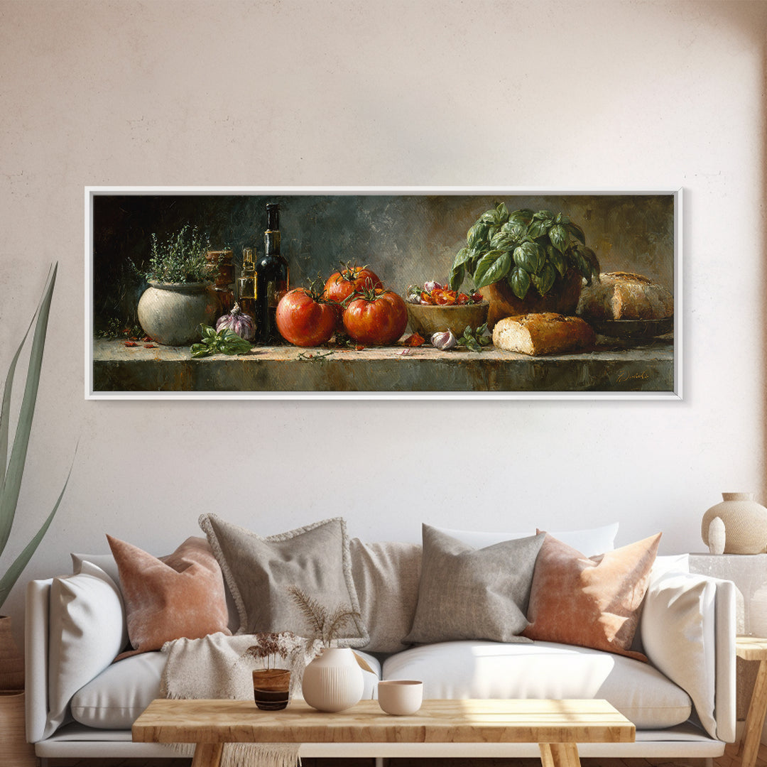Blackboard Menu Feeling Without Readable Text Canvas Print, Restaurant Art, Food Art, Restaurant Decor, Oil Painting, Bistro, RES-3x1-61