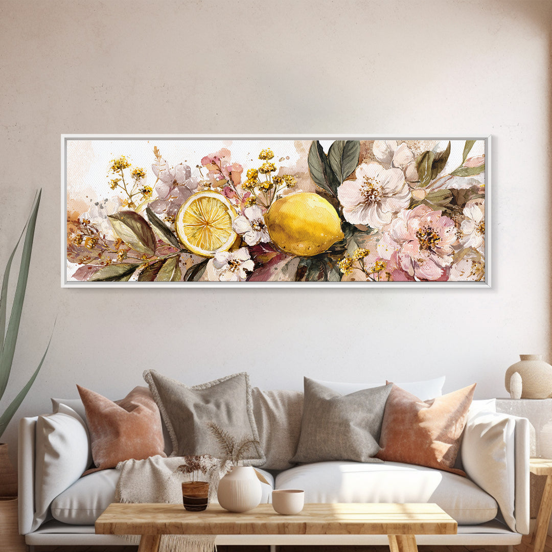 Fresh Fish with Lemon and Herbs Framed Canvas Print, Restaurant Art, Contemporary Art, Restaurant Decor, Fine Art, Bistro, RES-3x1-63