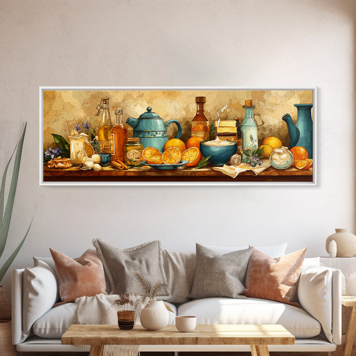 Cocktail and Citrus Bar Composition Canvas Print, Restaurant Art, Printable Art, Restaurant Decor, Bistro, Watercolor Art, RES-3x1-75