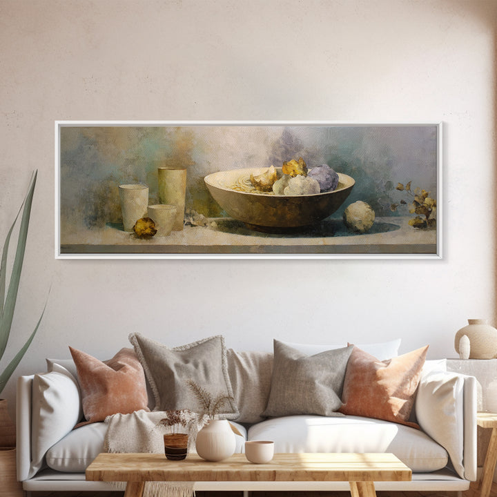 Seafood Lobster and Shell Arrangement Canvas Print, Restaurant Art, Textured Painting, Restaurant Decor, Fine Art, Bistro, RES-3x1-96