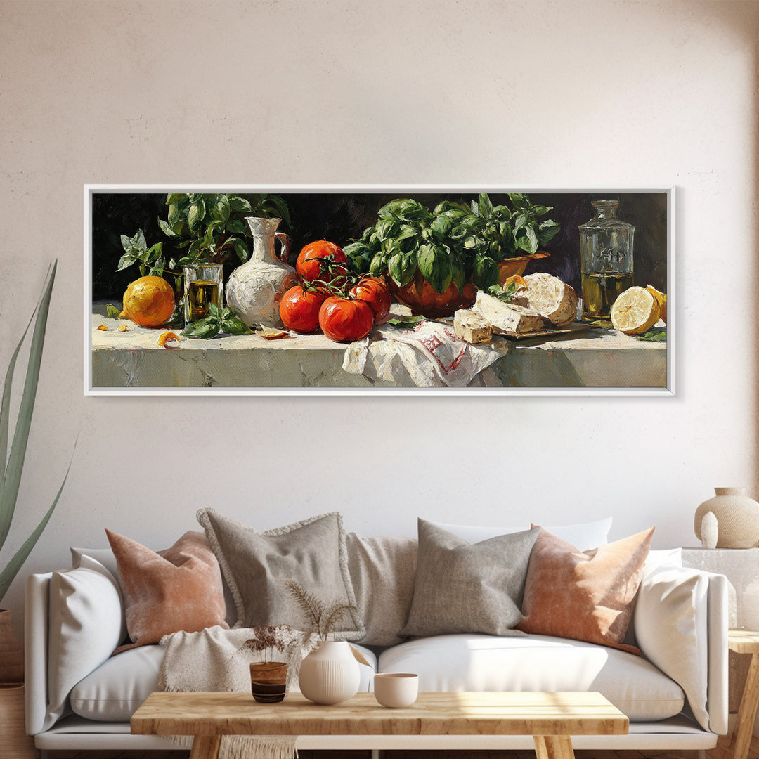 Cocktail and Citrus Bar Composition Framed Canvas Print, Restaurant Art, Large Wall Art, Restaurant Decor, Fine Art, Bistro, RES-3x1-99