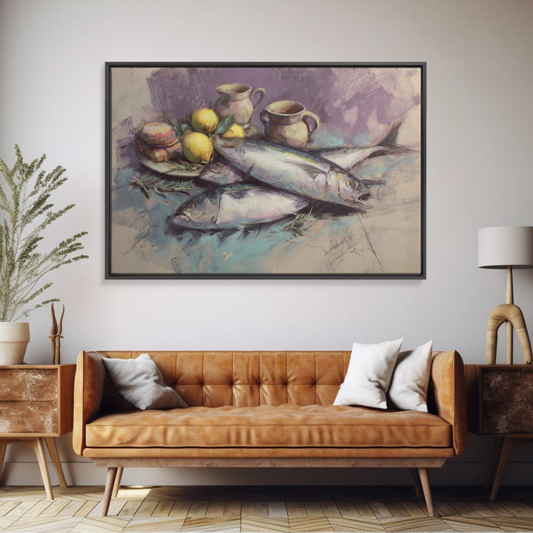 Seafood Lobster and Shell Arrangement Canvas Print, Restaurant Art, Canvas Print, Restaurant Decor, Fine Art, Bistro, RES-3x2-12