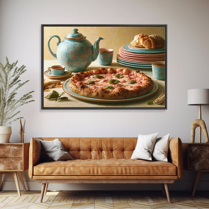 Pizzeria Tomato Basil and Mozzarella Still Life Canvas Print, Restaurant Art, Living Room Decor, Restaurant Decor, Bistro, RES-3x2-38