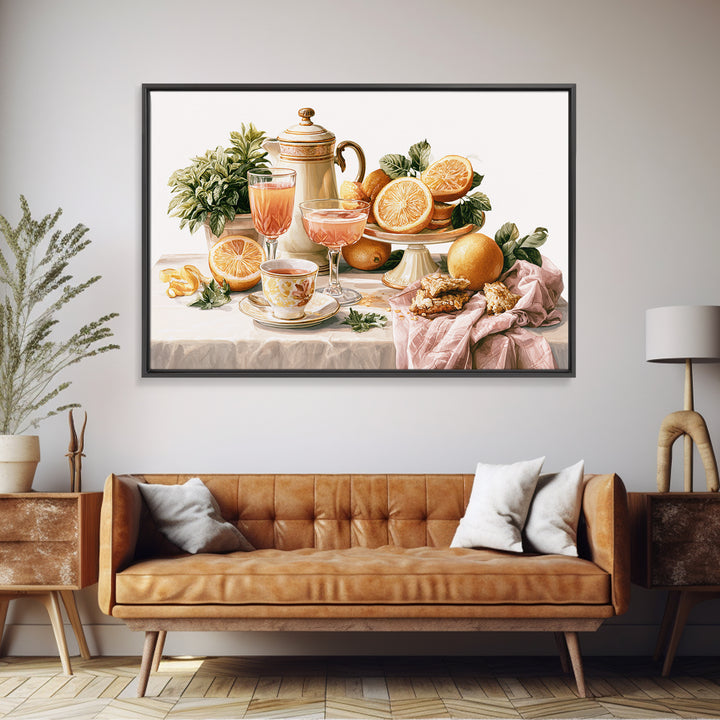 Cocktail and Citrus Bar Composition Framed Canvas Print, Restaurant Art, Contemporary Art, Restaurant Decor, Fine Art, Bistro, RES-3x2-39