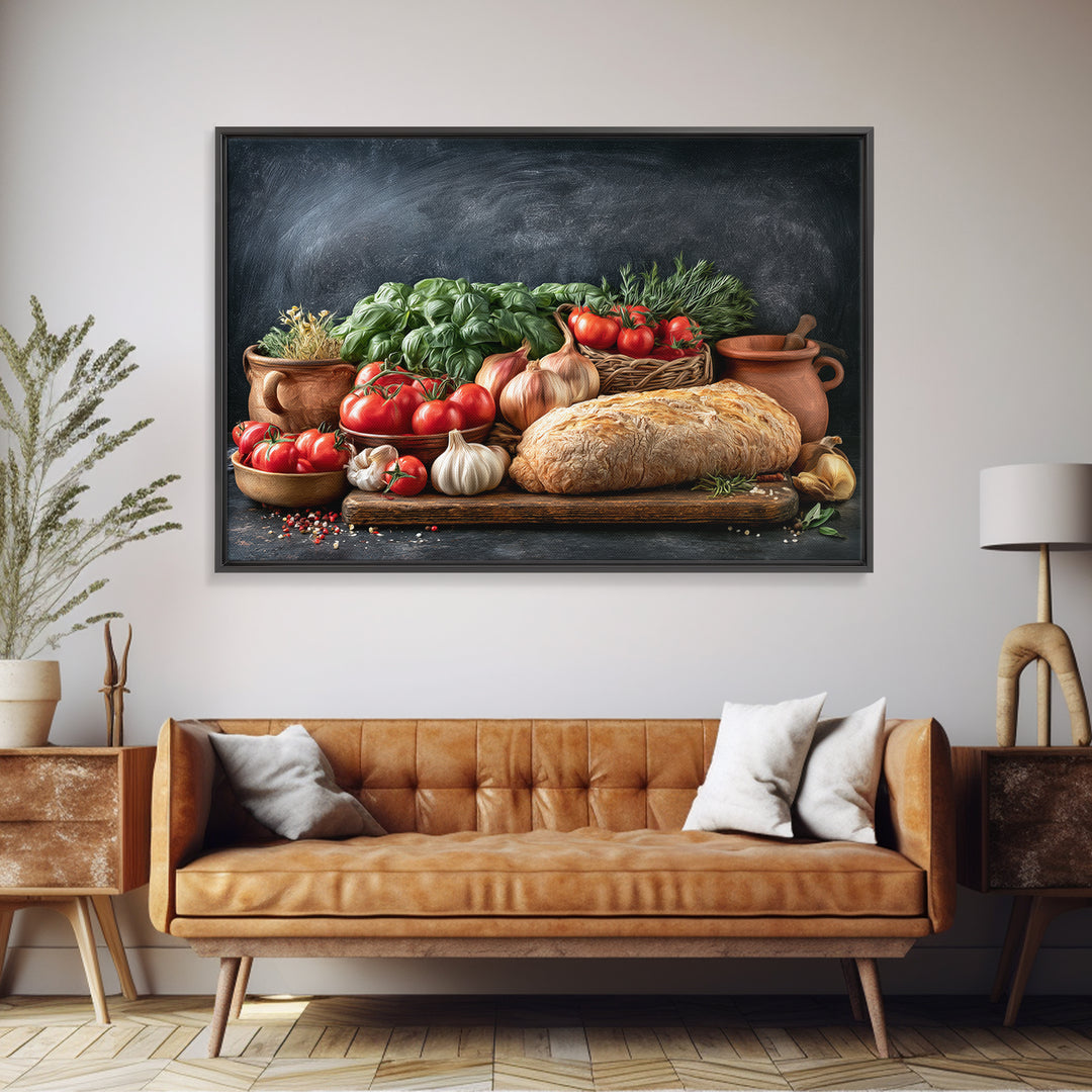Blackboard Menu Feeling Without Readable Text Canvas Print, Restaurant Art, Neutral Decor, Restaurant Decor, Fine Art, Bistro, RES-3x2-49