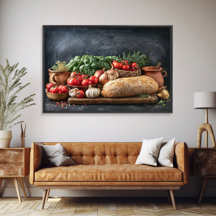 Blackboard Menu Feeling Without Readable Text Canvas Print, Restaurant Art, Neutral Decor, Restaurant Decor, Fine Art, Bistro, RES-3x2-49