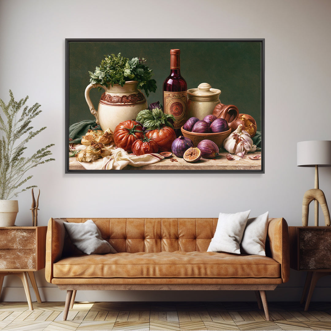 Wine Bottle and Figs Canvas Print, Restaurant Art, Modern Decor, Restaurant Decor, Fine Art, Bistro, Poster, Wall Decor, RES-3x2-53