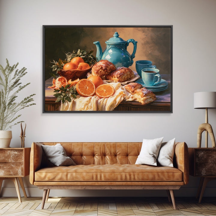 Abstract Appetite Friendly Red and Orange Shapes Framed Canvas Print, Restaurant Art, Gallery Decor, Restaurant Decor, Bistro, RES-3x2-69