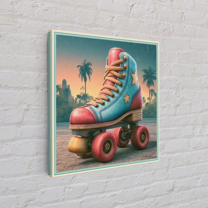 Retro Roller Skate Framed Canvas Print, Retro Art, Living Room Decor, Retro, Gallery Decor, Neutral Decor, Modern Decor, RET-1x1-52