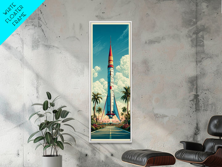 Space Age Rocket Poster Scene Canvas Print, Retro Art, Wall Art Prints, Living Room Decor, Fine Art, Retro, Whimsical Decor, RET-1x3-43