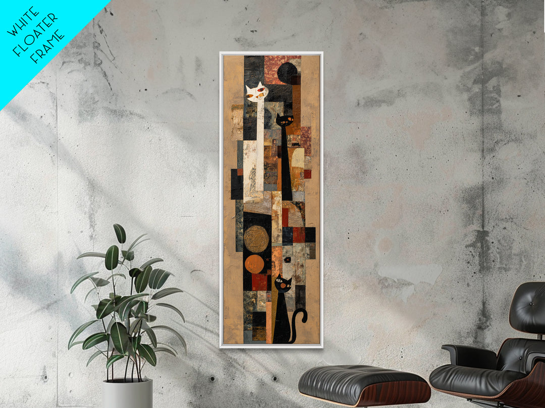 Mid Century Cat Canvas Print, Retro Art, Original Art, Living Room Decor, Abstract Art, Retro, Retro Wall Art, Bedroom Wall Art, RET-1x3-81