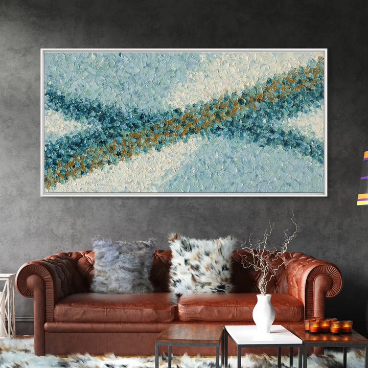 70s Sunset Stripes Framed Canvas Print, Retro Art, Print, Living Room Decor, Watercolor Art, Retro, Abstract Wall Art, RET-2x1-23