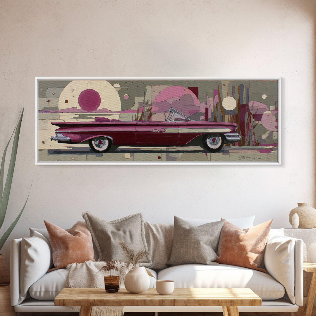 Roller Disco Ball Framed Canvas Print, Retro Art, Whimsical Decor, Living Room Decor, Retro, Modern Decor, Fine Art Print, RET-3x1-53