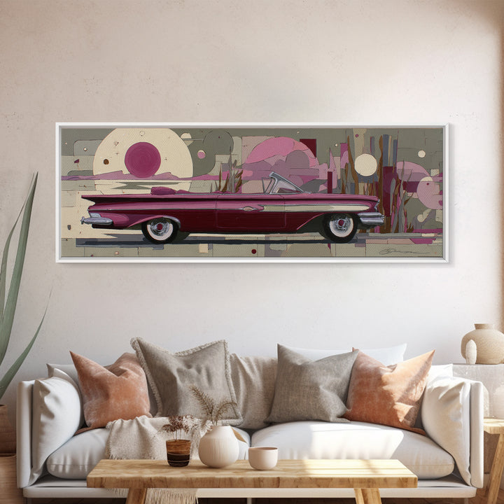 Roller Disco Ball Framed Canvas Print, Retro Art, Whimsical Decor, Living Room Decor, Retro, Modern Decor, Fine Art Print, RET-3x1-53
