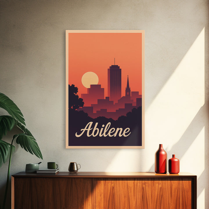 Abilene Texas Travel Poster, Canvas Print, Classic Travel Poster Art, Abilene City Art, Modern Wall Decor, Travel Art Print, Art Print