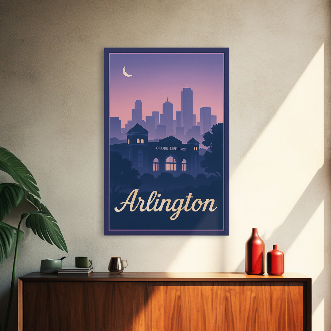 Arlington Travel Poster, Canvas Print, Mid Century City Wall Art, Arlington Poster Print, Gift For Travelers, Vintage City Art