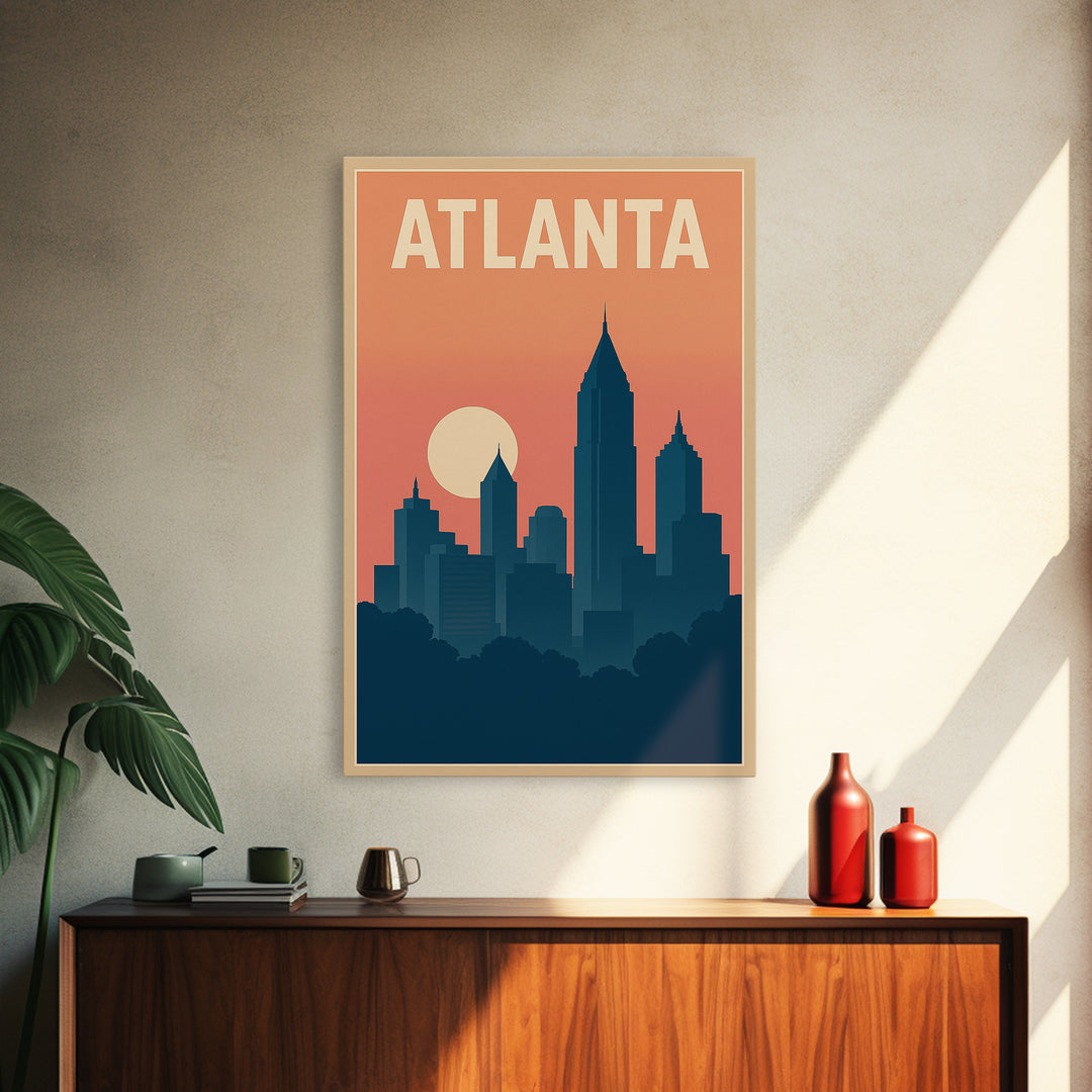 Atlanta Travel Poster, Canvas Print, Classic Travel Poster Art, Atlanta Poster Print, Travel Wall Decor, Travel Poster Art, Fine Art Print