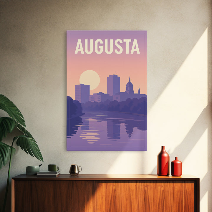 Augusta Travel Poster, Framed Canvas Print, Classic Travel Poster Art, Augusta Art Print, Travel Poster Set, Modern Wall Decor