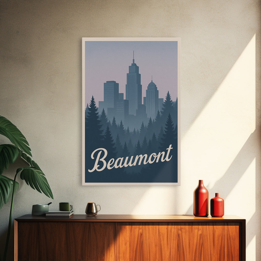 Beaumont Travel Poster, Framed Canvas Print, Classic Travel Poster Art, Beaumont Travel Art, Travel Art Print, Travel Wall Decor