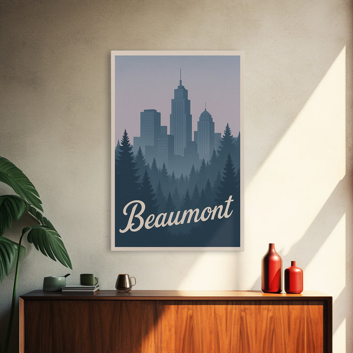 Beaumont Travel Poster, Framed Canvas Print, Classic Travel Poster Art, Beaumont Travel Art, Travel Art Print, Travel Wall Decor