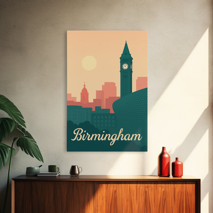 Birmingham Alabama Travel Poster, Canvas Print, Classic Travel Poster Art, Birmingham Travel Art, Travel Poster Art, Travel Art Print
