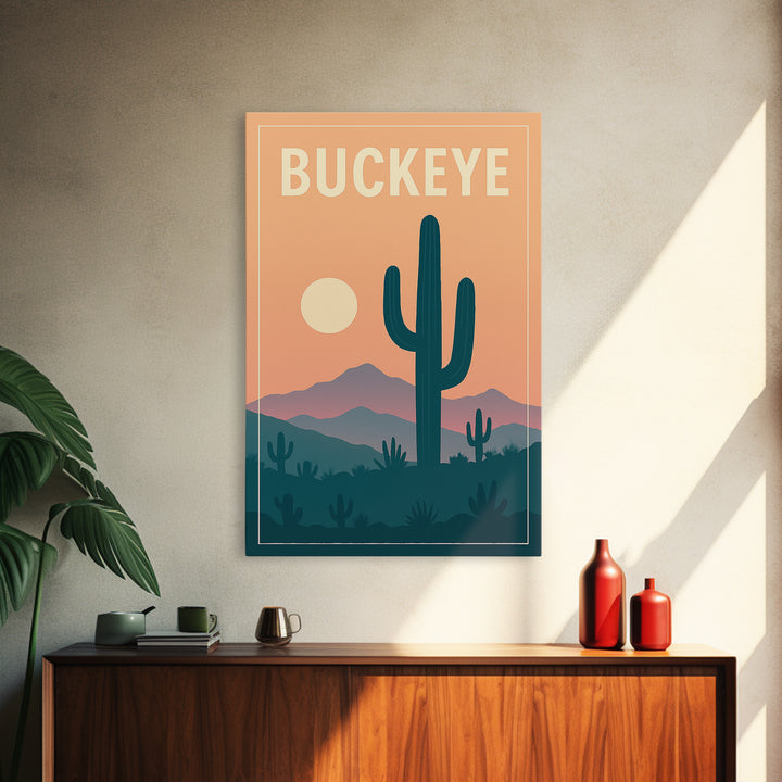 Buckeye Travel Poster, Canvas Print, Classic Travel Poster Art, Buckeye City Art, Gift For Travelers, Vintage City Poster, Poster Print