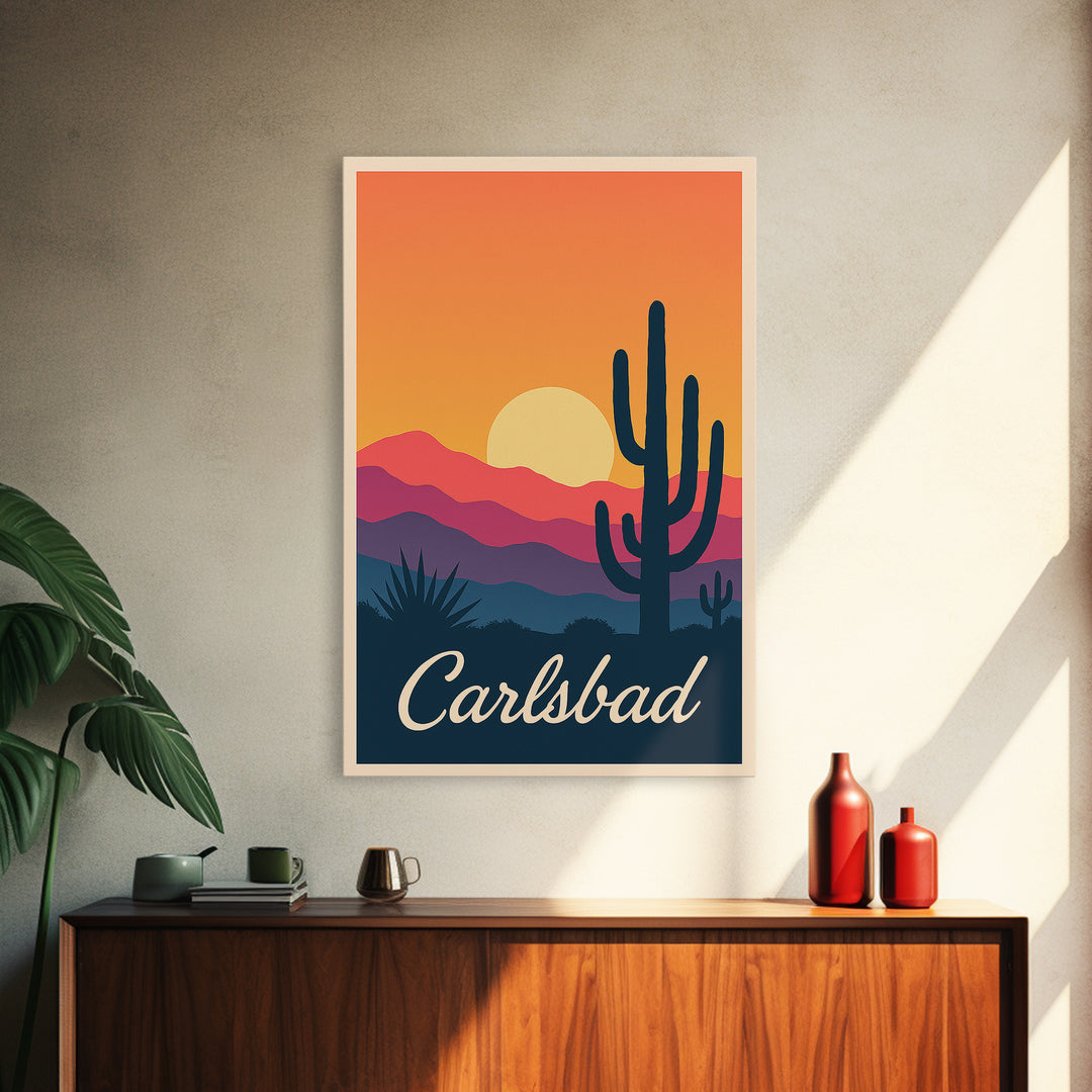 Carlsbad California Travel Poster, Canvas Print, Vintage Poster Art, Carlsbad Wall Art, Vintage Travel Art, Vintage City Poster, Poster Art