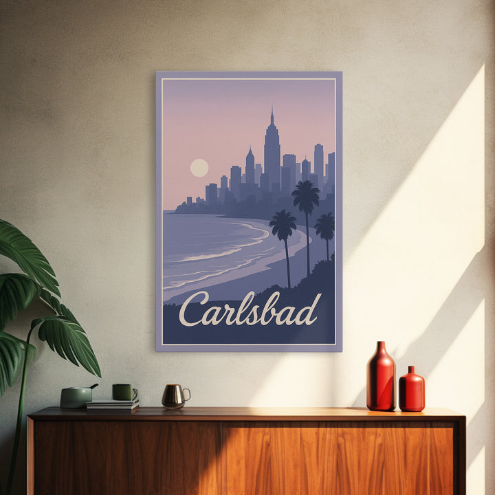 Carlsbad Travel Poster, Framed Canvas Print, Vintage Travel Poster Art, Carlsbad Art Print, Travel Art Print, Travel Poster Set