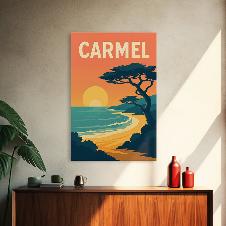 Carmel Indiana Travel Poster, Canvas Print, Classic Travel Poster Art, Carmel Art Print, Vintage City Art, Wall Art, Gift For Travelers