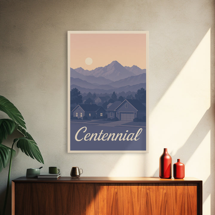 Centennial Travel Poster, Canvas Print, Classic Travel Poster Art, Centennial Poster Print, Home Office Decor, City Travel Prints
