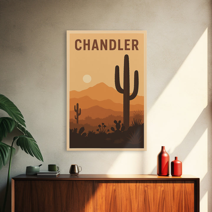 Chandler Travel Poster, Framed Canvas Print, Classic Travel Poster Art, Chandler City Art, Vintage City Art, Gift For Travelers