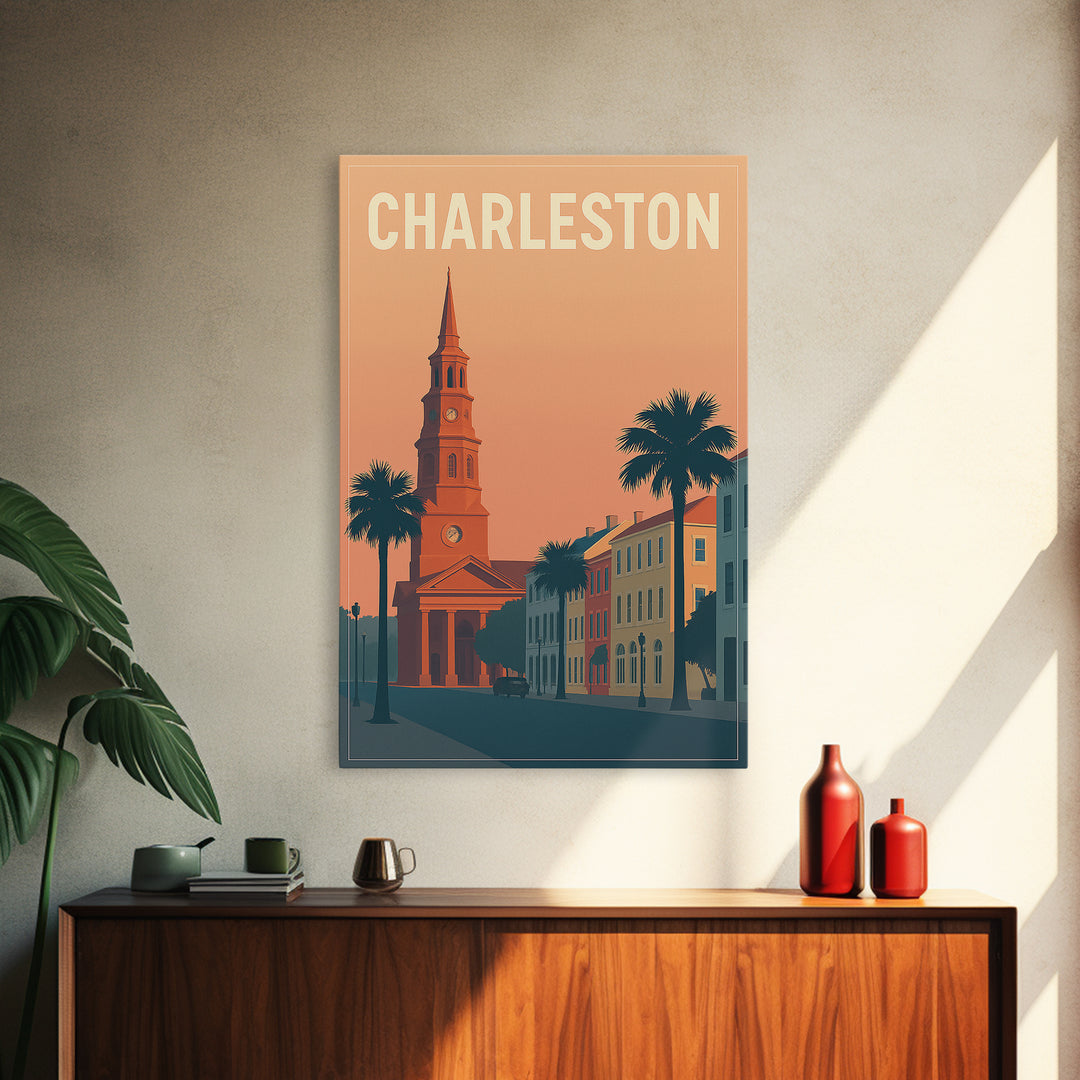 Charleston Travel Poster, Canvas Print, Classic Travel Poster Art, Charleston Art Print, City Art Print, Gift For Travelers, Art Print