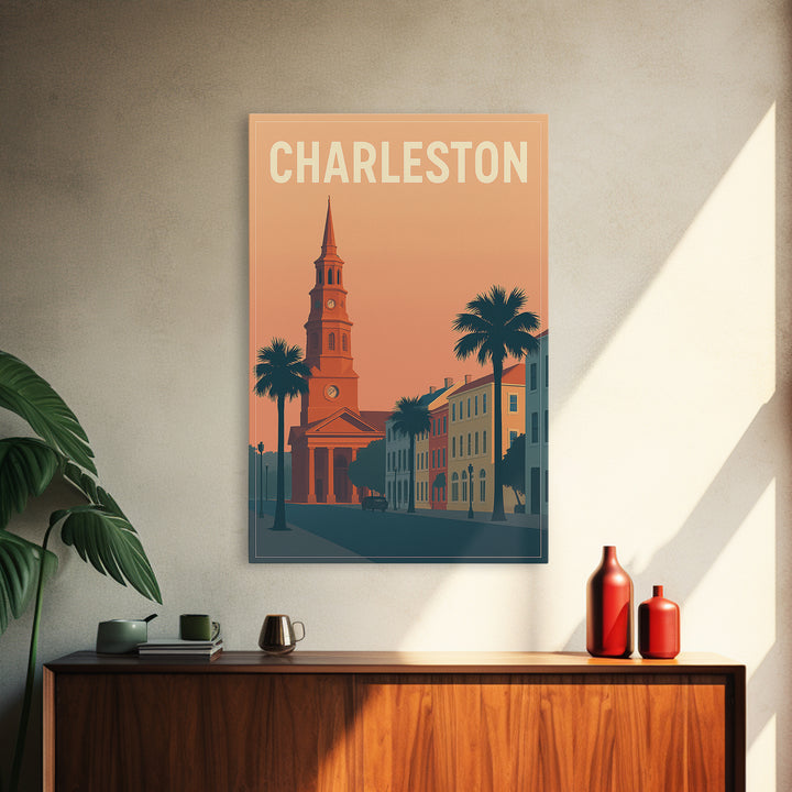 Charleston Travel Poster, Canvas Print, Classic Travel Poster Art, Charleston Art Print, City Art Print, Gift For Travelers, Art Print