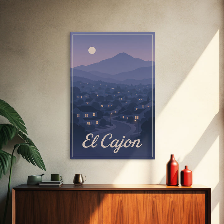 El Cajon Travel Poster, Canvas Print, Classic Travel Poster Art, El Cajon Wall Art, Gift For Travelers, Travel Wall Decor, Travel Art Print