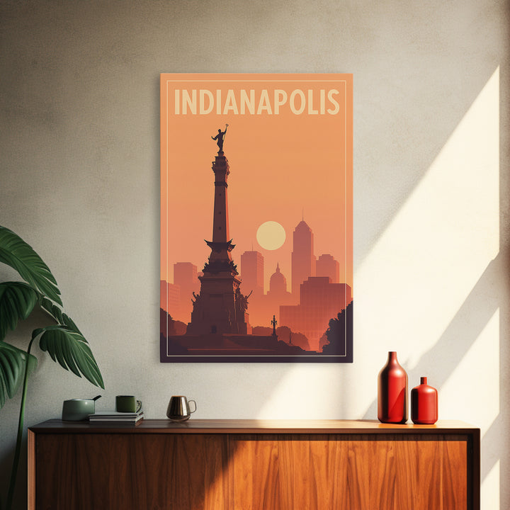 Indianapolis Indiana Travel Poster, Canvas Print, Classic Travel Poster Art, Indianapolis Travel Art, Vintage Travel Art, Travel Wall Art