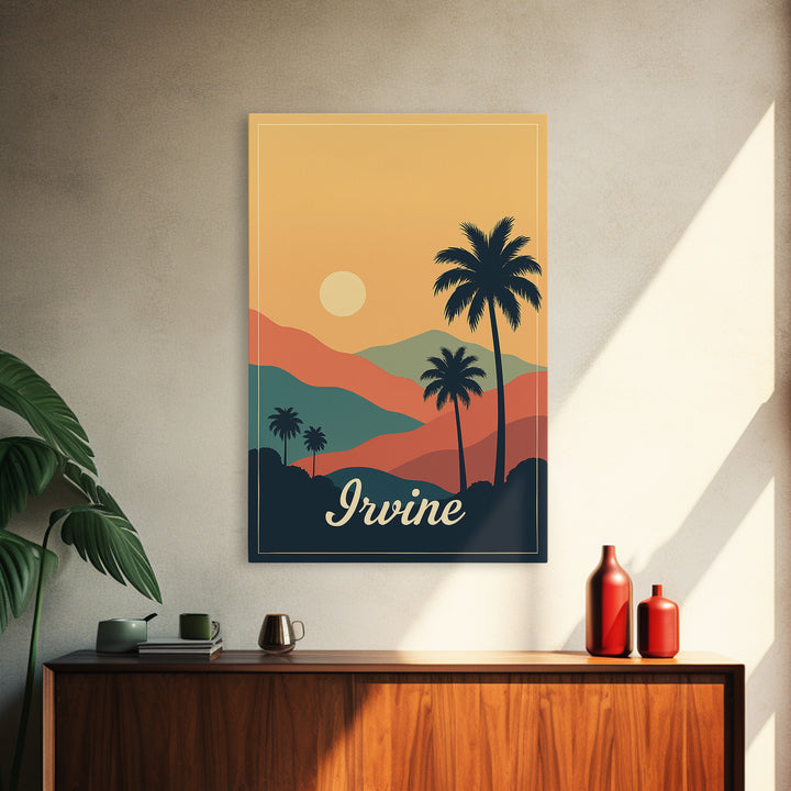 Irvine California Travel Poster, Canvas Print, Classic Poster Art, Irvine Poster Print, City Illustration, City Art Print, Travel Poster Set