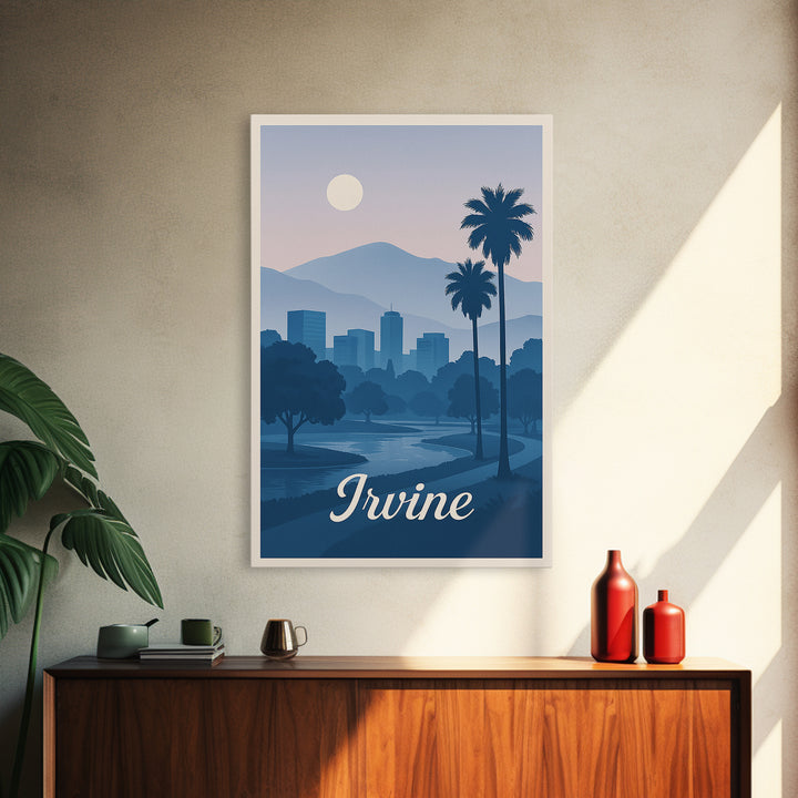 Irvine Travel Poster, Canvas Print, Mid Century City Wall Art, Irvine Travel Art, Vintage City Poster, Mid Century Wall Art, Travel Print