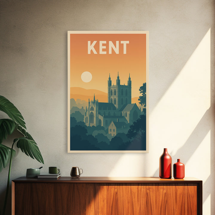 Kent Travel Poster, Canvas Print, Classic Travel Poster Art, Kent Travel Art, Travel Poster Set, Retro Travel Print, Travel Wall Art