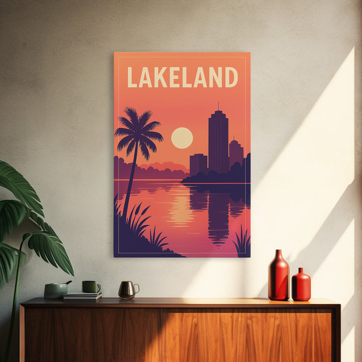 Lakeland Travel Poster, Canvas Print, Vintage Travel Poster Art, Lakeland Poster Print, City Art Print, City Travel Prints, Travel Gift