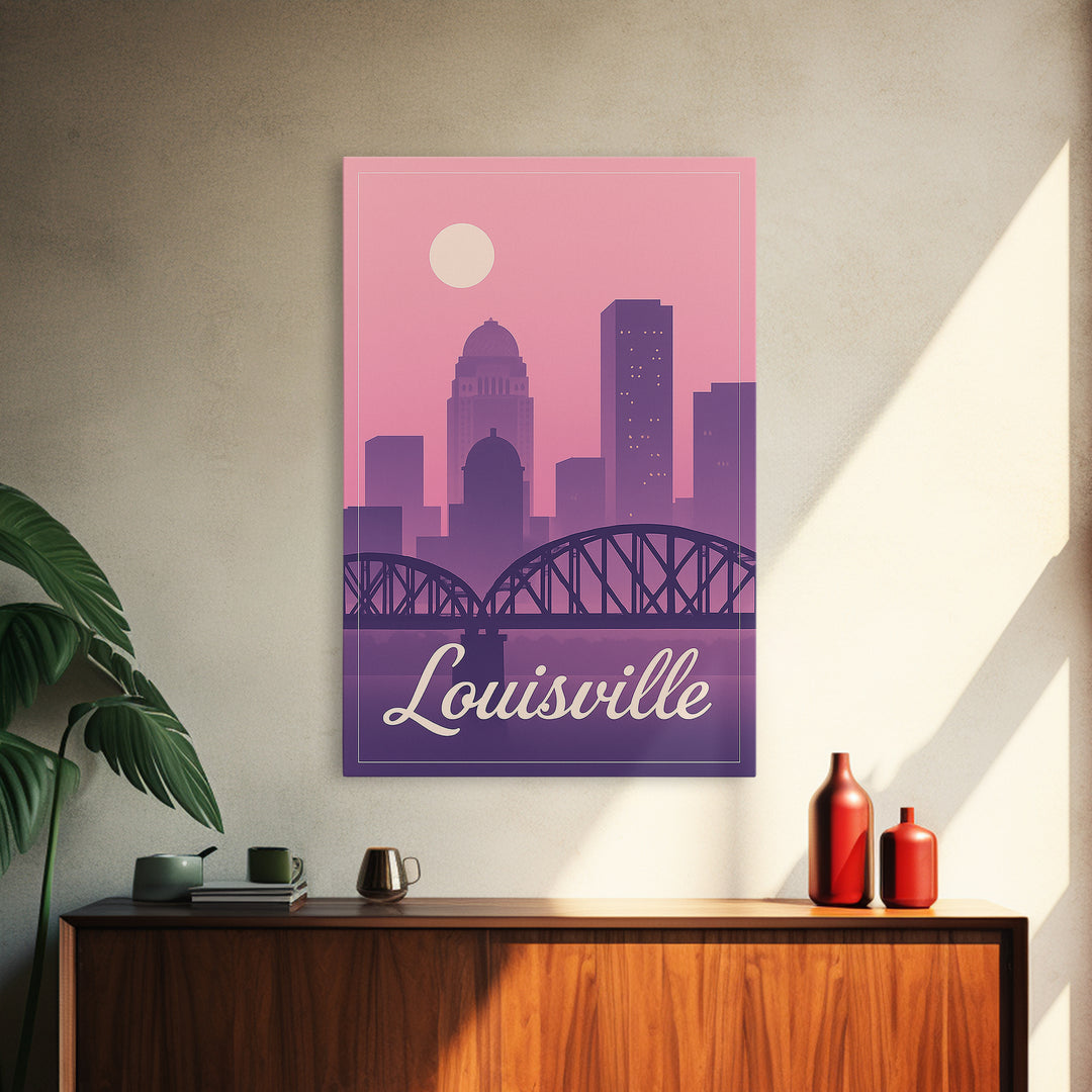 Lewisville Travel Poster, Framed Canvas Print, Classic Travel Poster Art, Lewisville Art Print, Vintage City Poster, Vintage City Art