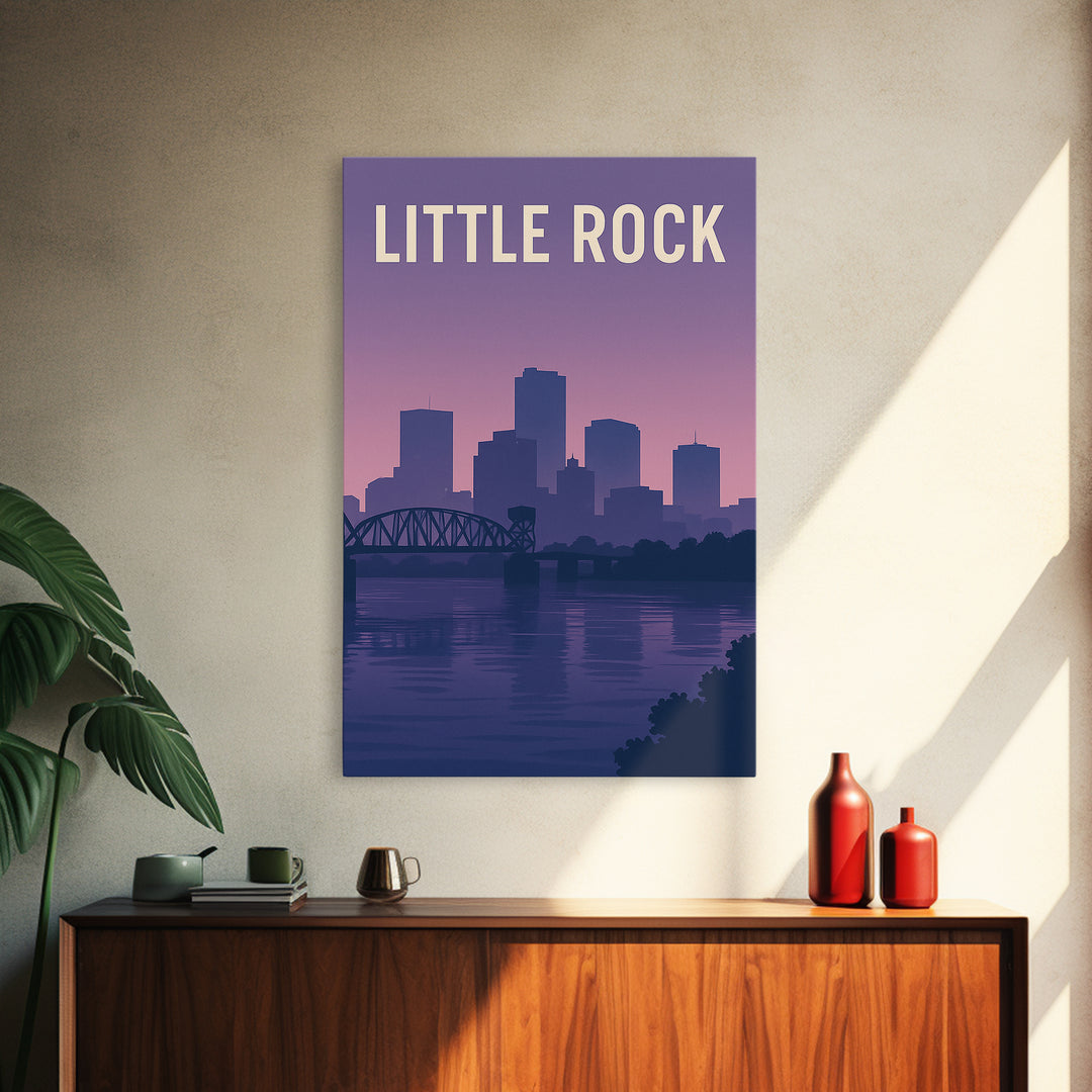 Little Rock Travel Poster, Canvas Print, Vintage Travel Poster Art, Little Rock Poster Print, City Travel Prints, Travel Poster Art