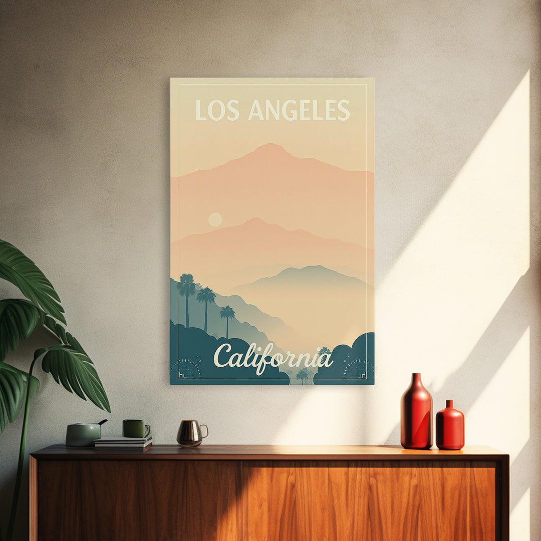 Los Angeles Travel Poster, Canvas Print, Classic Travel Poster Art, Los Angeles Travel Art, Modern Wall Decor, Gift For Travelers