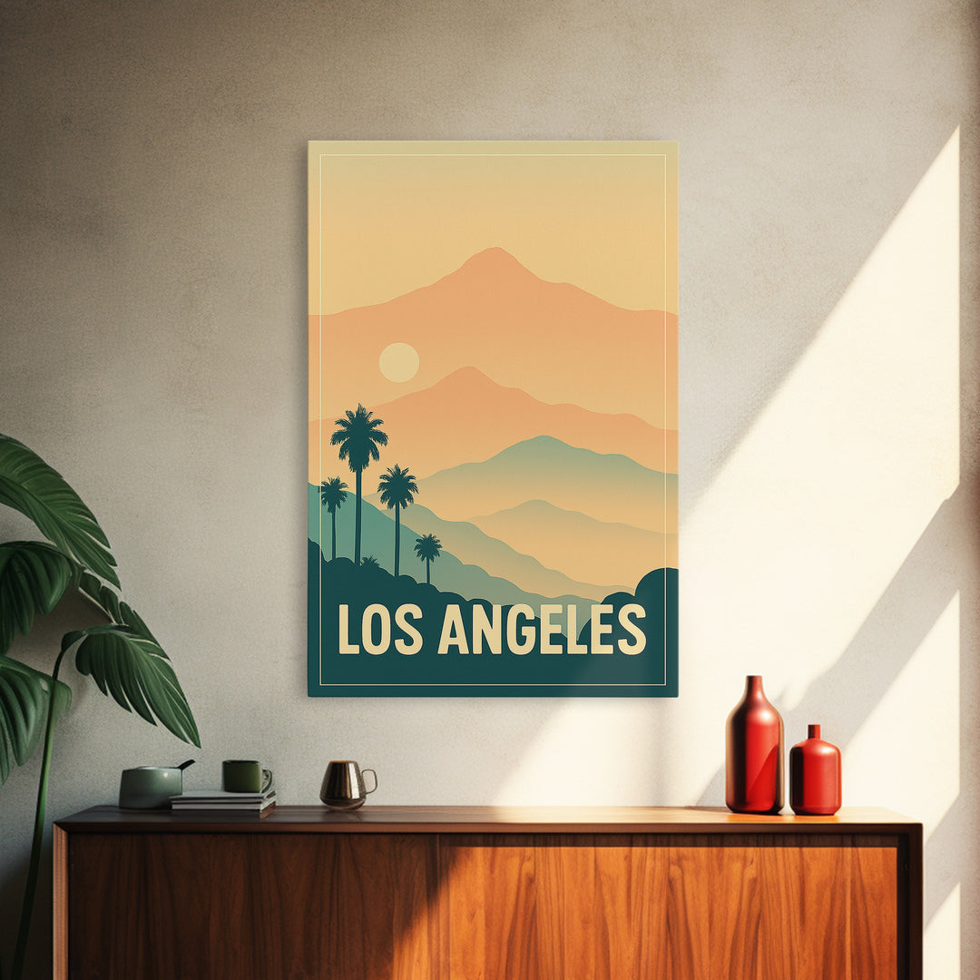 Los Angeles Travel Poster, Canvas Print, Classic Travel Poster Art, Los Angeles Art Print, Travel Art Print, Travel Wall Art, Home Decor