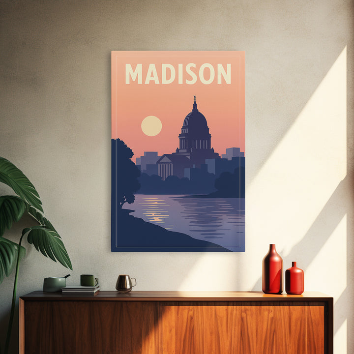 Madison Travel Poster, Canvas Print, Classic Travel Poster Art, Madison Art Print, City Art Print, Travel Art Print, Home Office Decor