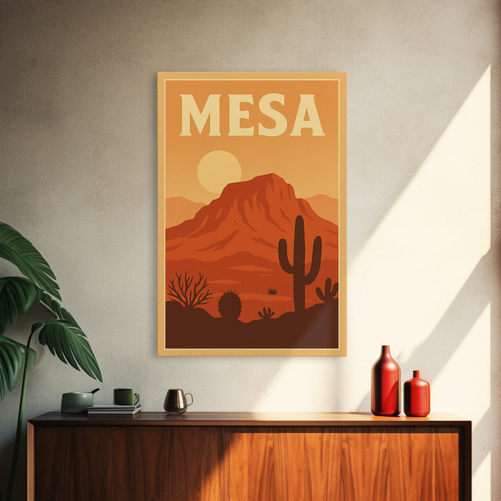 Mesa Travel Poster, Canvas Print, Classic Travel Poster Art, Mesa City Art, City Art Print, Travel Art Print, Travel Poster Art
