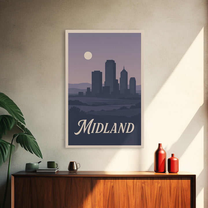 Midland Travel Poster, Canvas Print, Vintage Travel Poster Art, Midland Wall Art, Retro Travel Print, Travel Poster Art, Vintage City Art