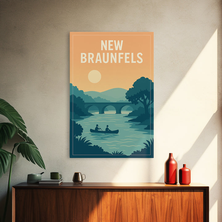 New Braunfels Texas Travel Poster, Canvas Print, Vintage Travel Poster Art, New Braunfels Wall Art, Gift For Travelers, City Travel Prints