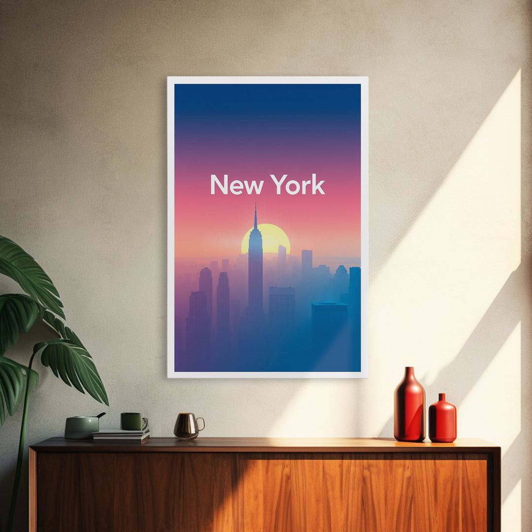 New York Travel Poster, Canvas Print, Mid Century City Wall Art, New York Wall Art, Travel Poster Set, Retro Travel Print, Wanderlust Decor
